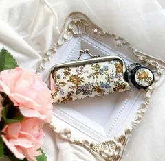 リバティ 印鑑ケース ムーンモス ブラウン がま口 がまぐち ポーチ