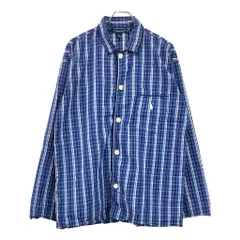 Polo by Ralph Lauren ポロ ラルフローレン パジャマシャツ チェック ブルー(メンズ M)中古 古着 V3165