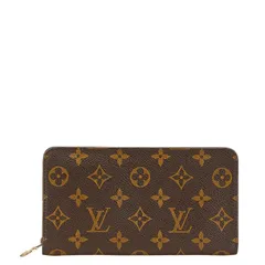 ルイ ヴィトン モノグラム ポルトモネジップ 長財布 ラウンドファスナー M61727 ブラウン PVC レザー レディース LOUIS VUITTON【1-0209787】