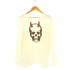 ルシアンペラフィネ LUCIEN PELLAT-FINET スカルプリントカットソー Tシャツ 長袖 ラインストーン XL オフホワイト 茶色 赤 /ES ■OSのサムネイル