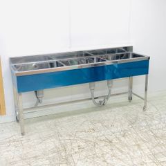 【送料無料】未使用 B品 ステンレス3槽シンク W1800×D450×H800 流し台 ステンレスシンク 厨房 中古