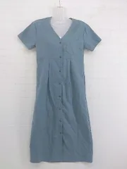 ◇ And Search コットン 半袖 膝下丈 ワンピース サイズM ブルー レディース P  【中古】 【1211100015606】