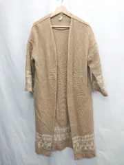 ◇ ⊆ ブランド不明 カジュアル 長袖 コート　ガウン サイズF ベージュ系 メンズレディース E  【1505130003437】