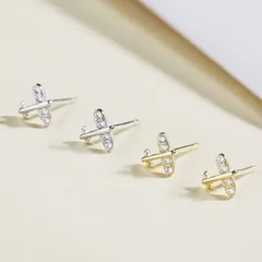 飛行機ピアス シルバー 小さめ シンプル 925スターリングシルバー レディース お洒落 新品