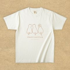 猫グラフィックTシャツ　せなかでうったえてくる -ちゃとら・薄地-