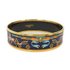 HERMES エマイユGM バングル GP メッキ 七宝焼き マルチカラー