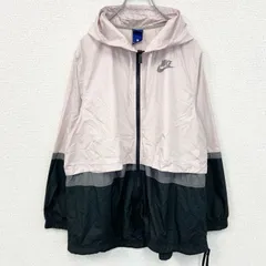 古着 used　NIKE ナイキ　長袖ナイロンジャケット　フルジップパーカー　ワンポイントロゴプリント　XLサイズ