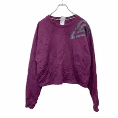 umbro プリントスウェット トレーナー XLサイズ アンブロ ショート丈 レディース パープル 古着卸 アメリカ仕入 t2406-3182