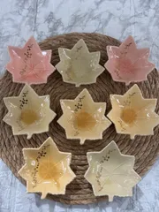 【お値下げ】有田焼　片口型　もみじ　5個セット　中鉢　陶器　紅葉　レトロ　飲食店 お値下げ】有田焼片口型もみじ5個セット中鉢陶器紅葉レトロ飲食店