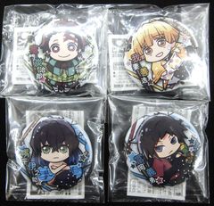 鬼滅の刃 キャラばんちょうこう 缶バッジ 壱ノ型 4種セット 竈門 炭治郎 我妻 善逸 嘴平 伊之助 冨岡 義勇