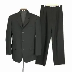 日本製★シャルルジョルダン★シングルスーツ/セットアップ/背抜き/ウール【メンズM/黒】ブラックフォーマル/冠婚葬祭/Made in Japan◆BF899<sale>