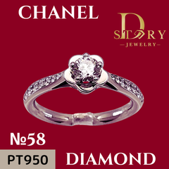 No.58【超美品】【1点限り】シャネル 0.3ct カメリア ハーフダイヤリング