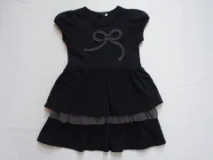 ベベ bebe アウトレット 子供服 女の子 110cm 半袖 ワンピース 黒 カットソー 春 夏 ★4 ガールズ 女児 キッズ 【中古】 ユーズド リサイクル こども