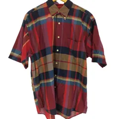 ノーティカ NAUTICA 00S マドラスチェック ロゴ刺繍 B.D S/S コットン シャツ メンズ import：L 