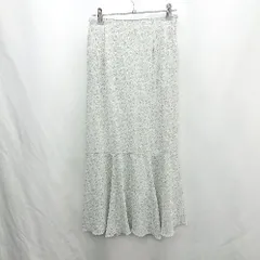 ◇ Θ oneafteranother NICECLAUP ウエストゴム 小花柄 ロング丈 フレア スカート サイズF ライトグリーン系 レディース E  【1502030020557】