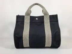 秋コーデ】エルメス ハンドバッグ カンヌPM キャンバス ブラック Q48