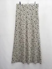 ◇ ⊂ green label relaxing フラワーデザイン ロング タイトフレア スカート ホワイト ブラウン レディース E  【1505290038317】