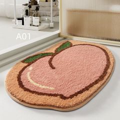 1枚の漫画のシンプルなフルーツ柄の超吸水性滑り止めカーペット 家の寝室のドアマット トイレの足マット カーペット フロアマットxiaokb218
