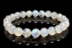 【１点物】幻想シラー◇インド産 ブルームーンストーン　7.5mm　ブレスレット パワーストーン 天然石 _MA5562