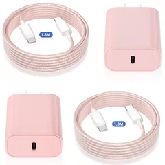 Clenye for iphone16 iphone15 充電器 タイプC 20W 充電器 Type-C PSE認証済み 【2個セット/電源アダプタ ＆ 1.8M USB-C ケーブル付き】 アイフォン充-電器 純正 USBC データー転送 for iPhon