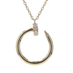 Cartier カルティエ K18YG イエローゴールド ジュストアンクル ネックレス ダイヤモンド 釘 現行品 40cm【新品仕上済】【zz】【中古】