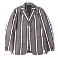 UNIFORM EXPERIMENT ユニフォームエクスペリメント ジャケット サイズ:2 ストライプ 3つボタン テーラード ジャケット STRIPE 3 BUTTON JACKET グレー アウター ブレザー ブルゾン ブランド【メンズ】のサムネイル