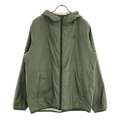 adidas アディダス ロゴ刺繍 長袖 ジップパーカー グリーン 裏ボア メンズ 古着