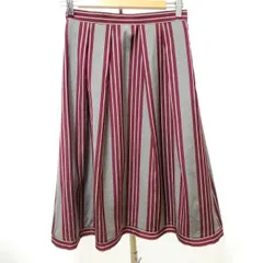 #anc アルバロッサ インポートロッサ ALBA ROSSA import Rossa スカート 40 グレー 赤紫 ストライプ レディース [943980]