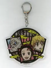 【中古】雑貨 竈門炭治郎＆我妻善逸＆嘴平伊之助 切り絵シリーズ アクリルキーホルダー 「鬼滅の刃」 ジャンプショップ限定