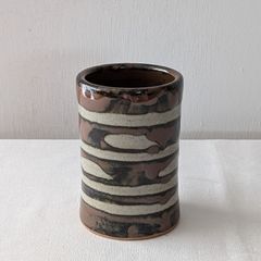 浜田窯　花生　益子焼　ディスプレイ　撮影小物　小道具　日本製　時代物　年代物　アンティーク　古道具　【送料無料】