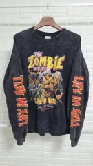 L ー 105 キューティー8ガーメント チャコールグレー 顔料洗浄 フェージングスウェットシャツ 実寸 XL