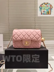 CHANEL 2025年新作 ゴールドボール スクエアミニバッグ - ラムスキン 17cm [本日特価|新品未使用品]-WT0輸入-PD65