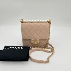 CHANEL（シャネル）マトラッセ チェーンショルダー 27番台 フェイクパール ベビーピンク ゴールド金具 レディース ラムスキン ショルダーバッグ【中古】