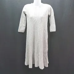 ◇ UNITED ARROWS ユナイテッドアローズ 無地 きれいめ 大人っぽい 長袖 ロング丈 ワンピース サイズM グレー レディース E  【1309040063891】