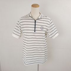 1305 PEARLY GATES パーリーゲイツ ハーフジップ 半袖 ポロシャツ ゴルフウェア ストライプ ボーダー サイズ4