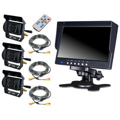 7인치 4분할 온 대시 모니터 백 카메라 3대 세트 적외선 LED 탑재 안심의 암시 카메라 24V차 대형차 트럭 등에 도요타 이스즈 히노 FUSO UD TRUCKS 마쓰다
