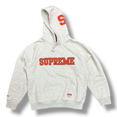 国内正規 参考上代33000円 Supreme × Mitchell & Ness 24AW NCAA Hooded Sweatshirt フーディースウェット パーカー シュプリーム ミッチェルアンドネス コラボ アッシュ グレー M 90855A7