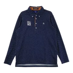 サイズ：LL LE COQ GOLF ルコックゴルフ  長袖ポロシャツ ドット柄 ネイビー系 [240101413192] ゴルフウェア メンズ ストスト