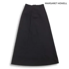 MARGARET HOWELL マーガレットハウエル 秋冬★ ウール ロング スカート Sz.2 レディース 灰 グレー 日本製