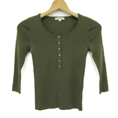 マイケルコース セーター トップス 七分袖 リブニット ヘンリーネック レディース POサイズ カーキ Michael Kors 【中古】