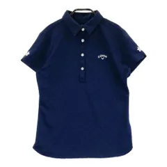 サイズ：M CALLAWAY キャロウェイ  花刺繍 半袖ポロシャツ 花柄 ネイビー系 [240101455003] ゴルフウェア レディース ストスト