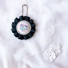 ハンドメイド　両面マタニティマーク　プリーツ　ブラック　完成品