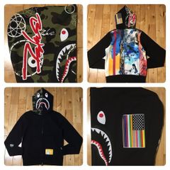 ★美品★ Futura × BAPE シャーク パーカー Sサイズ shark full zip hoodie a bathing ape エイプ ベイプ アベイシングエイプ