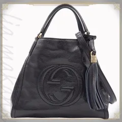 A4可 美品 グッチ レザー 2WAY ボストンバッグ ソーホー チャーム 黒 A4可 美品 グッチ レザー 2WAY ボストンバッグ ソーホー チャーム 黒