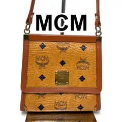 MCM　レザー　ショルダーバッグ　ヴィセトス　フラップ　ブラウン