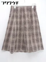 ◇ PROPORTION BODY DRESSING チェック 膝丈 フレア スカート サイズ 3 ベージュ ブラック系 レディース  【1106070014455】