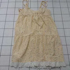 ◇ ⊂ ehka sopo エヘカソポ 花柄 ノースリーブ ミニ丈 ワンピース サイズF ライトマスタード系 レディース E  【1509190010060】