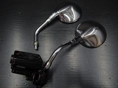 ナポロッキー風ミラーバイク用 メッキミラー 左右セット ロングステー