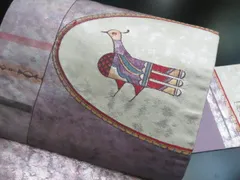 2501-100名古屋帯 九寸 美品 正絹 着物 名古屋仕立て 刺繍