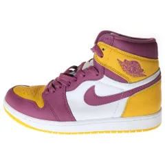 NIKE (ナイキ) AIR JORDAN 1 RETRO HIGH OG Brotherhood エアジョーダン レトロ ブラザーフッド ハイカットスニーカー イエロー/パープル US9/27.0cm 555088-706